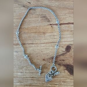 Brighton Silver Heart Toggle Charm Necklace